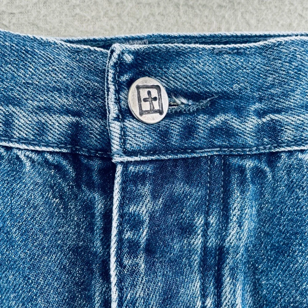 Ksubi Van Winkle Hunter Beden Men 40 Whiskered Distressed Button Fly Jeans
